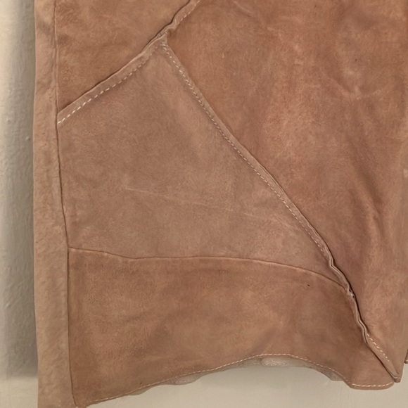 NWT Poleci 100% Genuine Suede Patchwork Skirt - Picture 4 of 7